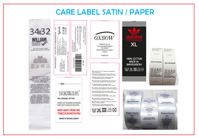 CARE LABEL SATIN / PAPER